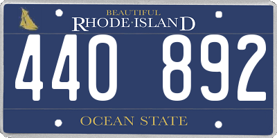 RI license plate 440892