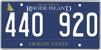 RI license plate 440920