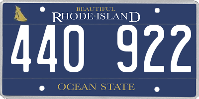 RI license plate 440922