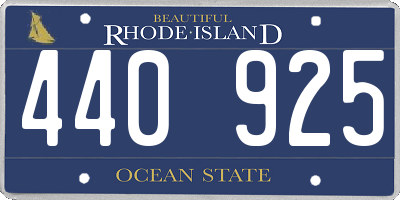 RI license plate 440925