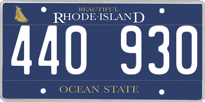 RI license plate 440930