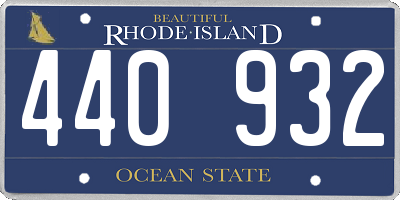RI license plate 440932