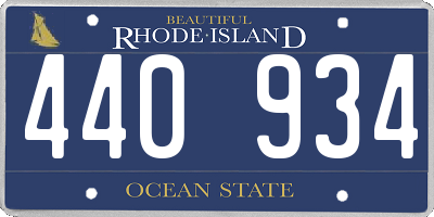RI license plate 440934