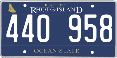 RI license plate 440958
