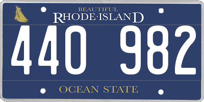 RI license plate 440982