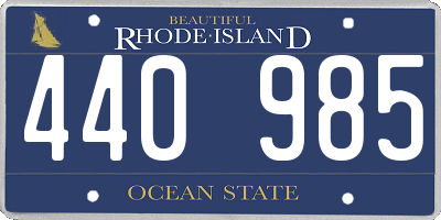 RI license plate 440985