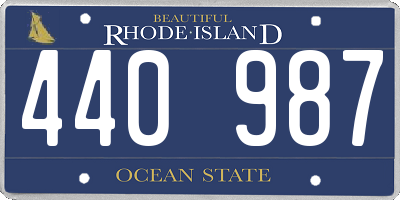 RI license plate 440987
