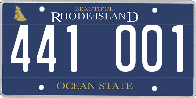 RI license plate 441001