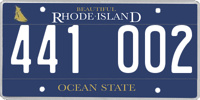 RI license plate 441002