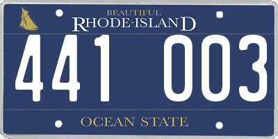 RI license plate 441003