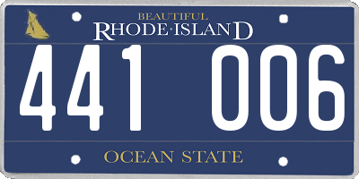 RI license plate 441006