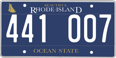 RI license plate 441007
