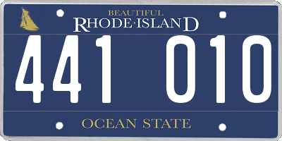 RI license plate 441010