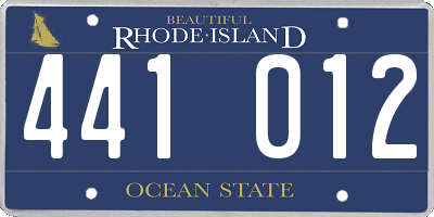 RI license plate 441012
