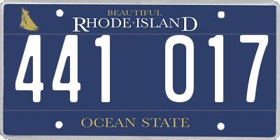 RI license plate 441017