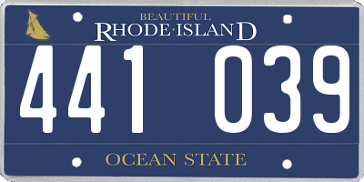 RI license plate 441039