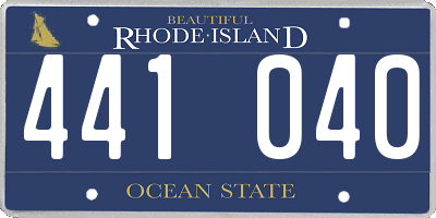 RI license plate 441040