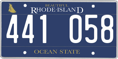 RI license plate 441058