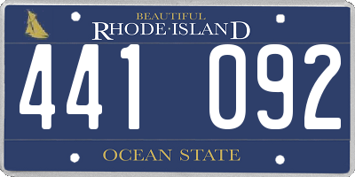 RI license plate 441092