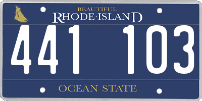 RI license plate 441103