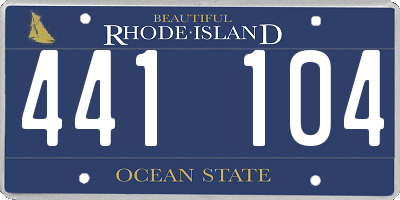 RI license plate 441104
