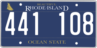 RI license plate 441108