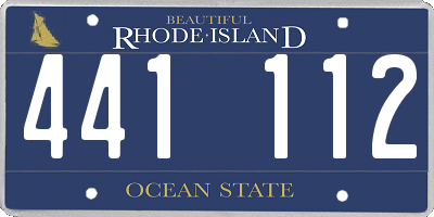 RI license plate 441112