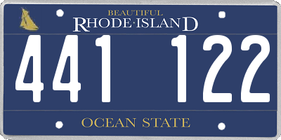 RI license plate 441122