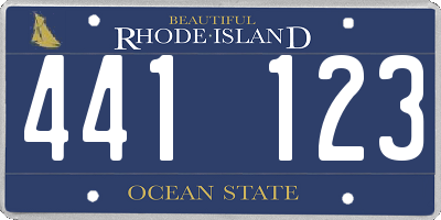 RI license plate 441123