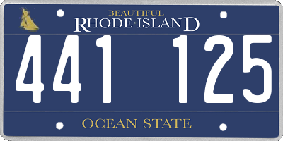 RI license plate 441125