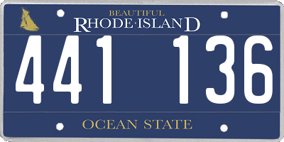 RI license plate 441136
