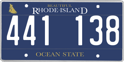 RI license plate 441138