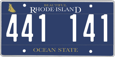 RI license plate 441141