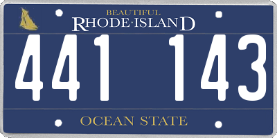 RI license plate 441143