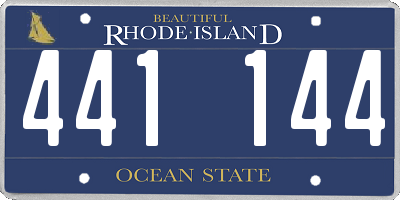 RI license plate 441144