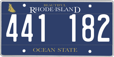 RI license plate 441182