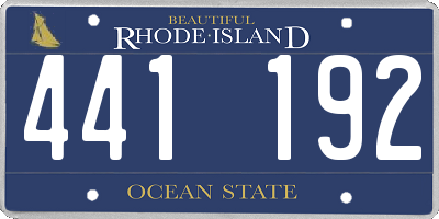 RI license plate 441192