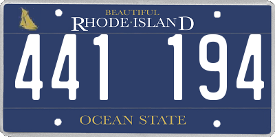 RI license plate 441194