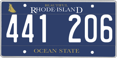 RI license plate 441206