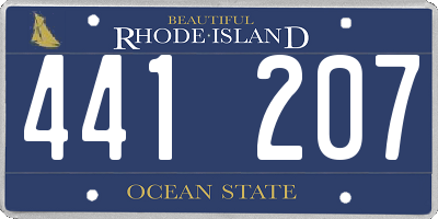 RI license plate 441207
