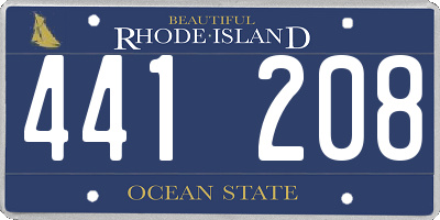 RI license plate 441208