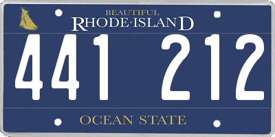 RI license plate 441212