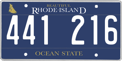 RI license plate 441216