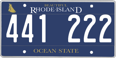 RI license plate 441222