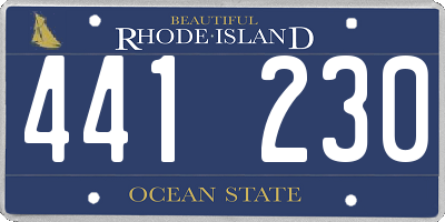 RI license plate 441230