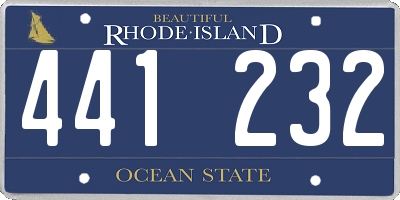 RI license plate 441232