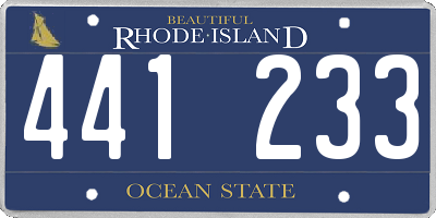RI license plate 441233