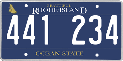 RI license plate 441234