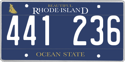 RI license plate 441236