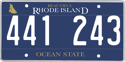 RI license plate 441243